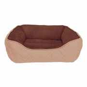 Dogit DreamWell Dog Cuddle Bed - Rectangular - Beige/Brown - 60 x 51 x 23 cm (24 x 20 x 9 in)