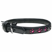 Dogit Style Faux Leather Reflective Dog Collar-Paw, XLarge