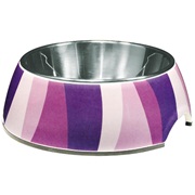 Dogit Style 2-in-1 Dog Dish- Purple Wild Stripes, Xsmall (160ml/5.4 fl oz)
