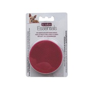 Le Salon Essentials Dog Round Rubber Grooming Brush, Red, 3in dia.