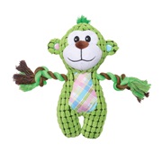 Dogit Stuffies Dog Toy - Nubby Plush & Rope Green Monkey - 23 cm (9 in)