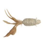 Catit EcoCat Toy Seagrass Mouse with Feather - 15 cm