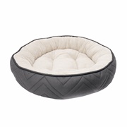 Dogit DreamWell Dog Cuddle Bed - Round - Gray/White - 56 cm dia (22 in)
