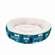 Dogit DreamWell Dog Cuddle Bed - Round - Blue Woof - 53 cm dia (21 in)
