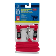 Catit Adjustable Nylon Cat Harness & Leash Set, Red, Large
