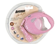 Avenue Dog Retractable Tape Leash, Pink, Extra Small (3m/10ft)