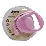 Avenue Dog Retractable Tape Leash, Pink, Medium (5m/16ft)