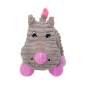 Dogit Stuffies Dog Toy - Corduroy Plush Gray Rhino - 21.5 cm (8.5 in)