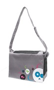 Dogit Style Nylon Messenger Dog Carry Bag, Da Face, Gray (for small dogs up to 9kg/20lbs)