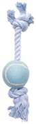Dogit Dog Knotted Rope Toy, Blue Rope Bone with Tennis Ball, Medium