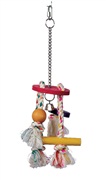 Living World Junglewood Bird Toy, Rope Chime with Round Top, Bell Bead, Block, Cylinder and Peg with Hanging Clip