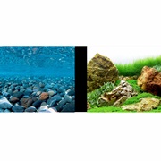Marina Double-Sided Aquarium Background, Stoney River/Japanese Garden Scenes, 30.5 cm H x 7.6 m L (12 in H x 25 ft L)
