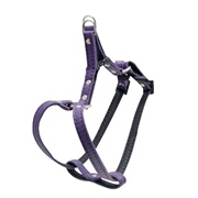 Dogit Style Adjustable Step-in Leather Dog Harness - Purple, 10mm x 17cm-33cm (3/8" x 7" - 13")
