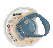 Avenue Dog Retractable Tape Leash, Blue, Small (4m/13ft)