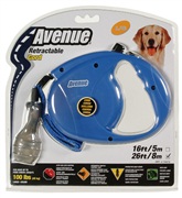 Avenue Dog Retractable Cord Leash, Blue, Large (8m/26ft)