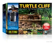 Exo Terra Turtle Cliff Aquatic Terrarium Filter + Rock Small