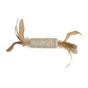 Catit EcoCat Toy Seagrass Cylinder with Feathers - 22 x 3 cm dia 