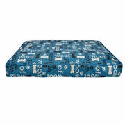 Dogit DreamWell Dog Mattress Bed - Rectangular - Blue Woof - 73 x 51 x 7.6 cm (29 x 20 x 3 in)
