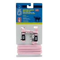 Catit Adjustable Nylon Cat Harness & Leash Set, Pink, Small