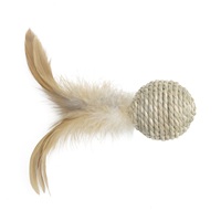 Catit EcoCat Toy Seagrass Ball with Feather - 10 cm