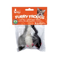 Cat Love Furry Frolics Cat Toy - Furry Catnip Mice - 3 pieces