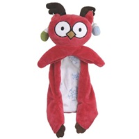 Dogit Christmas 2012 Small Dog Toy & Apparel Collection - Owl Flopper Toy with squeaker (33 cm / 13"), Red