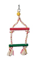 Living World Junglewood Bird Toy, 2-Step Rope Ladder, Small