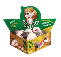 Catit Nibblers Fur Mice Cat Toy, Deluxe Fur Mice Display Box, 24 small mice