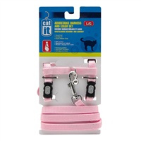 Catit Adjustable Nylon Cat Harness & Leash Set, Pink, Large