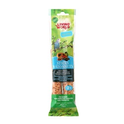 Living World Budgie Sticks, Fruit Flavor, 60 g (2 oz),2-pack