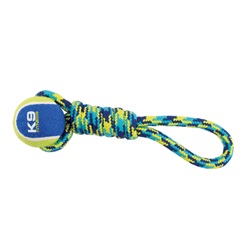 tennis ball rope dog toy